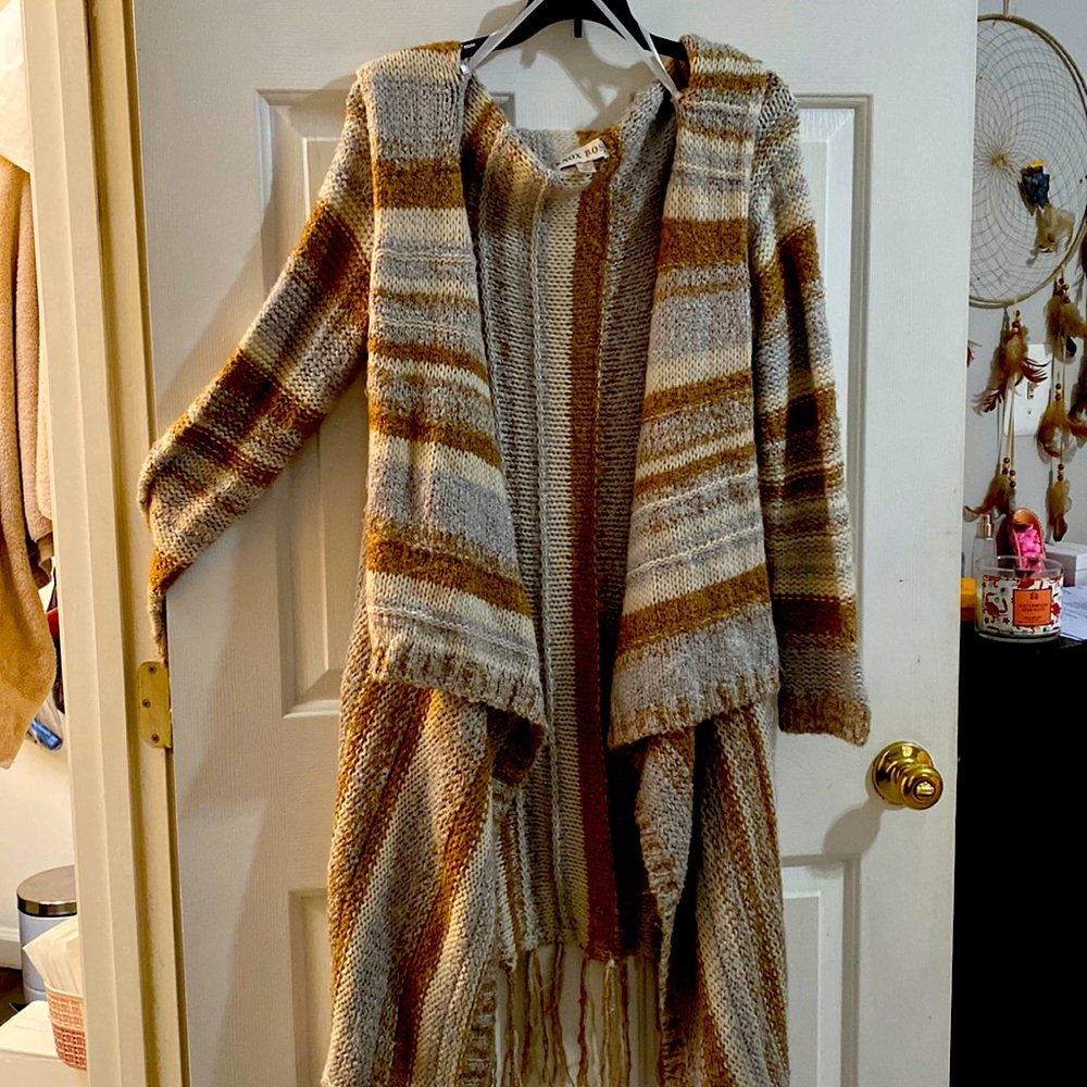Gold silver cream sweater